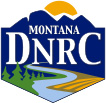 Logo: Montana DNRC text over a mountain scene