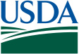 Logo: USDA text over rolling fields